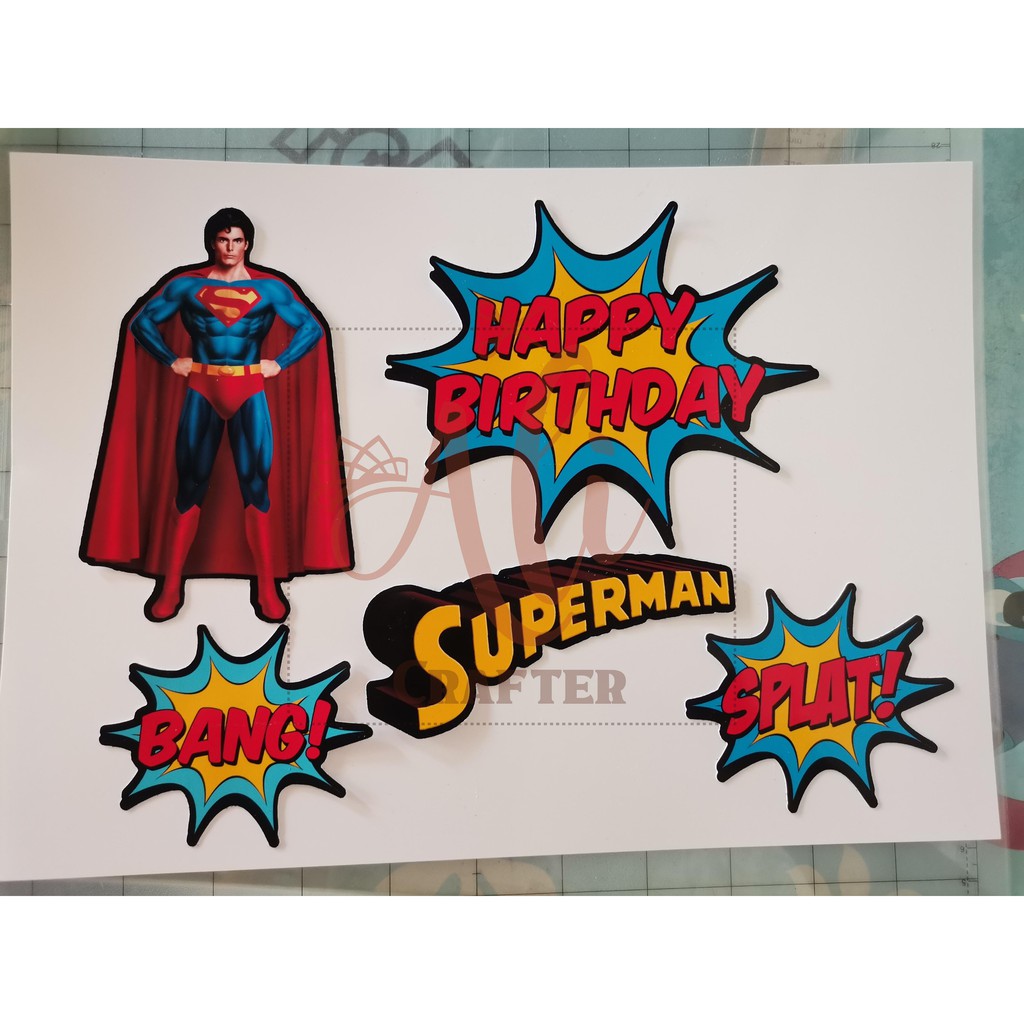 Generic Superman Theme Cake Topper Set | Shopee Philippines