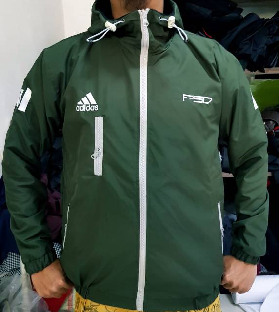 adidas green windbreaker