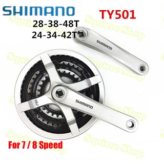 SHIMANO FC-TY301 6/7/8 velocidad ChainWheel bielas MTB 170mm 42-34-24T
