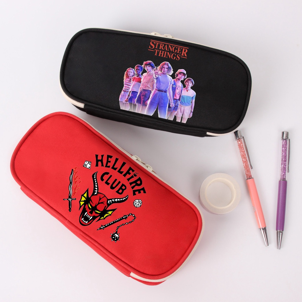 Stranger Things 4 HELLfire club Game Pencil Case Multi-function Pencil Case Student  Large-capacity Printed Stationery Pencil Box #4