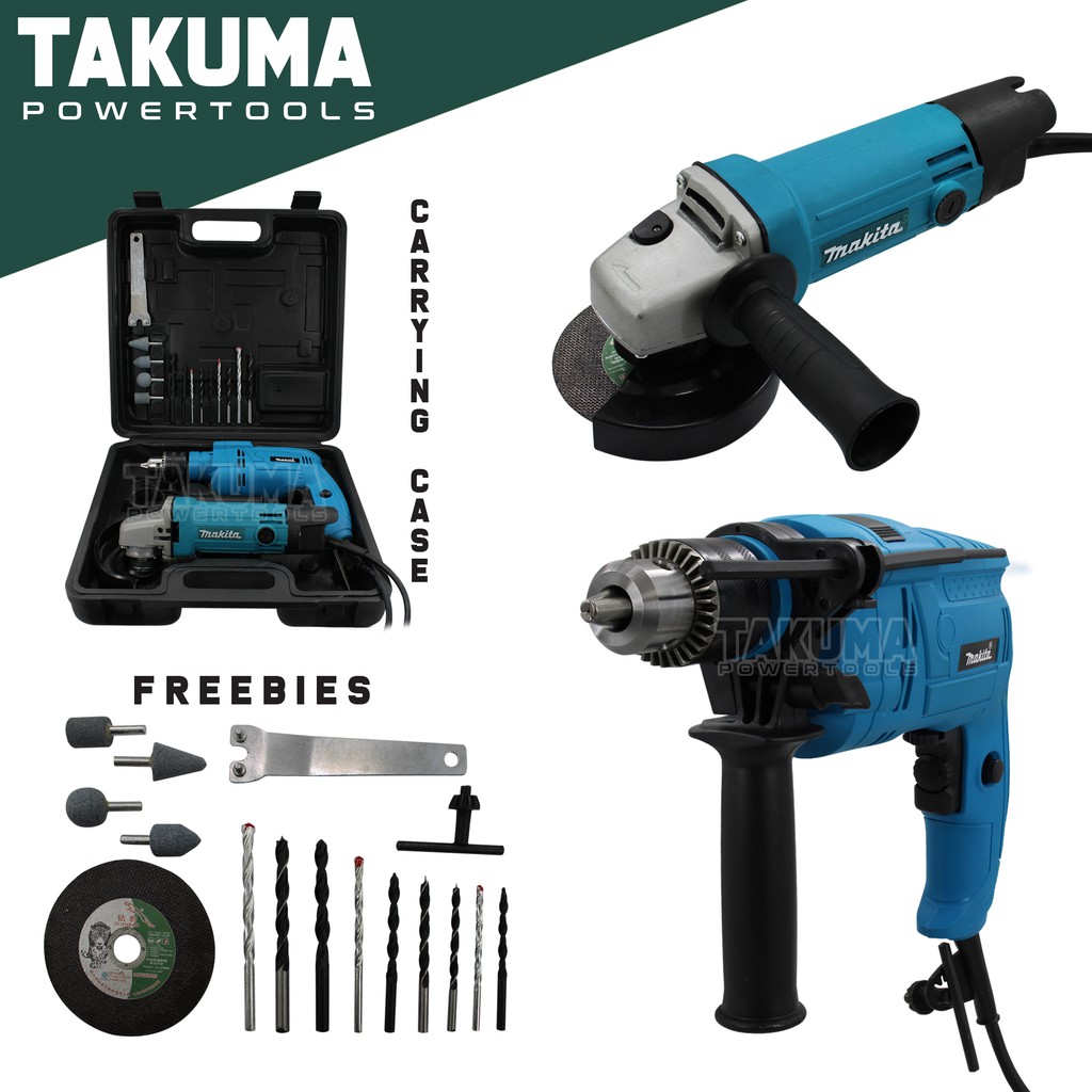 2in1 Makita 9556NB Grinder + Makita HP6013 Drill (Model B) | Shopee ...