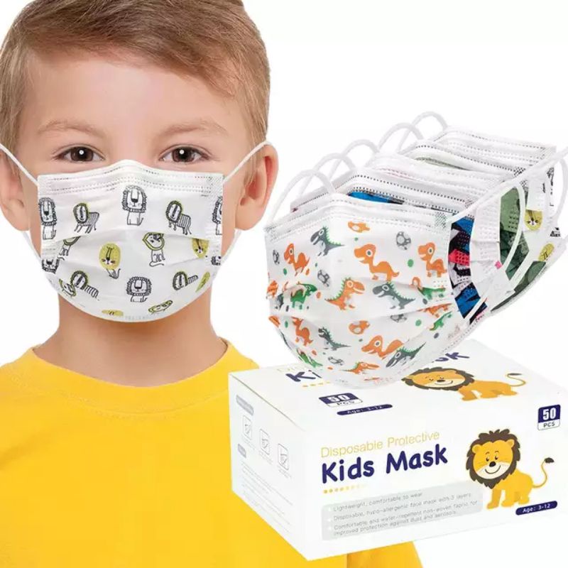 3Ply Disposable Face Mask For Kids 50Pcs Shopee Philippines