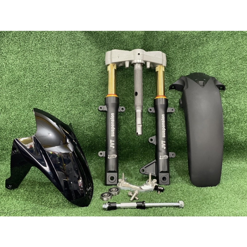 JVT Motorcycle Front Shock Assembly with T Post (Gold with Preload