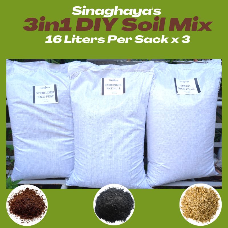 3 Sacks for DIY Garden Soil Mix Sterilized Coco Peat Carbonized