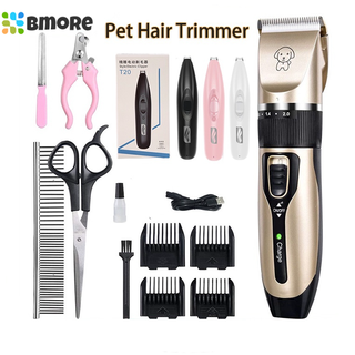 Bmore Professional Rechargeable Pet Cat Dog Hair Razor Trimmer Grooming Kit Electrical Clipper Shaver Set