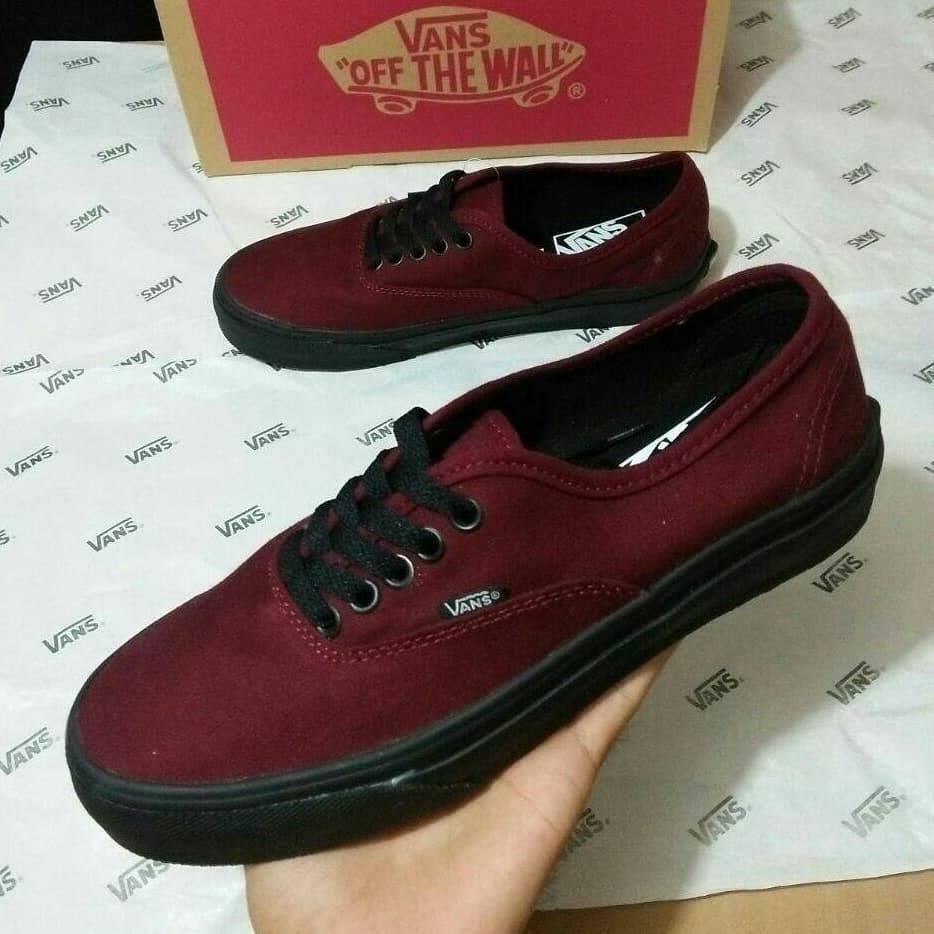 maroon black vans