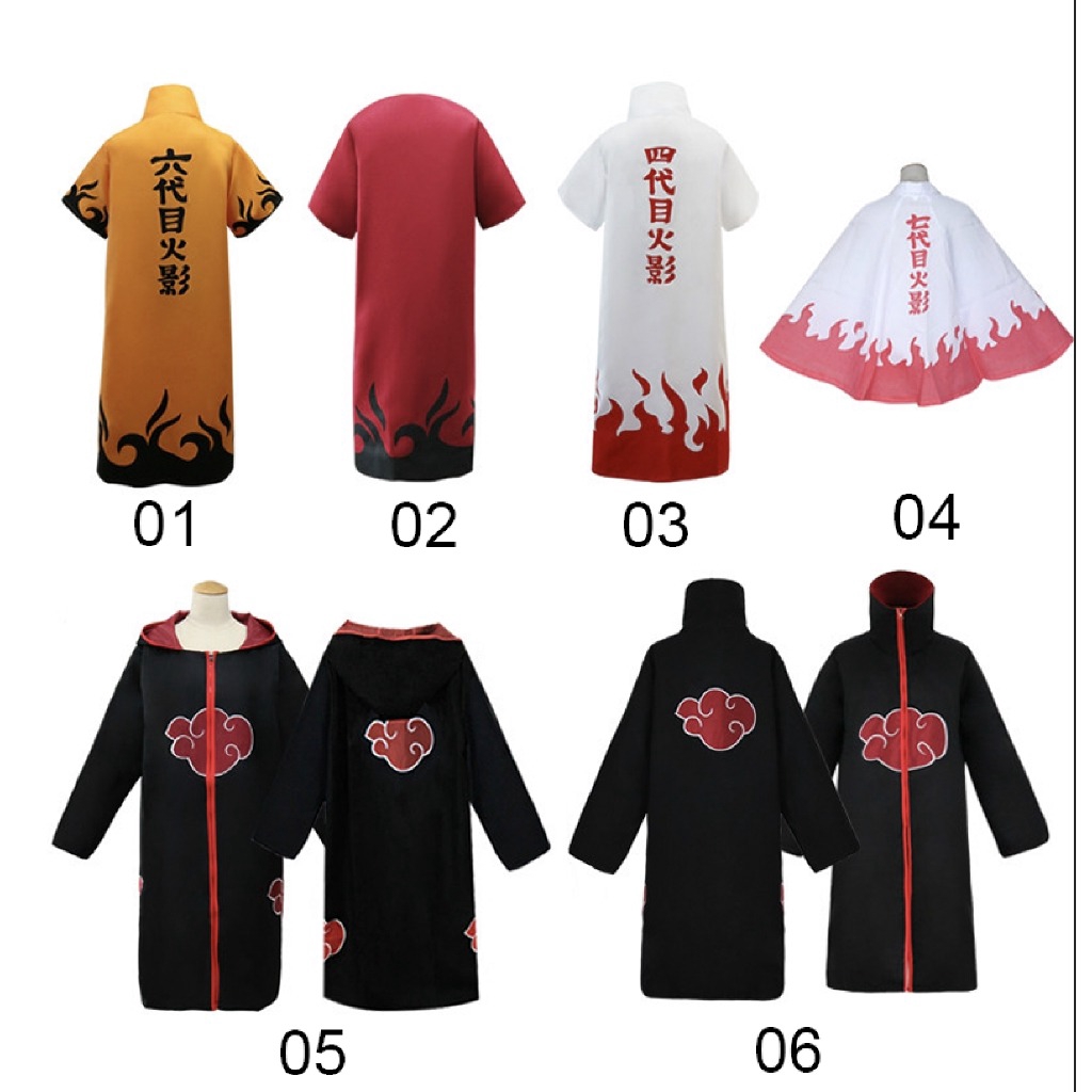 Naruto 6 7th Akatsuki Men Hoodie Cloak Robe Anime Cosplay 