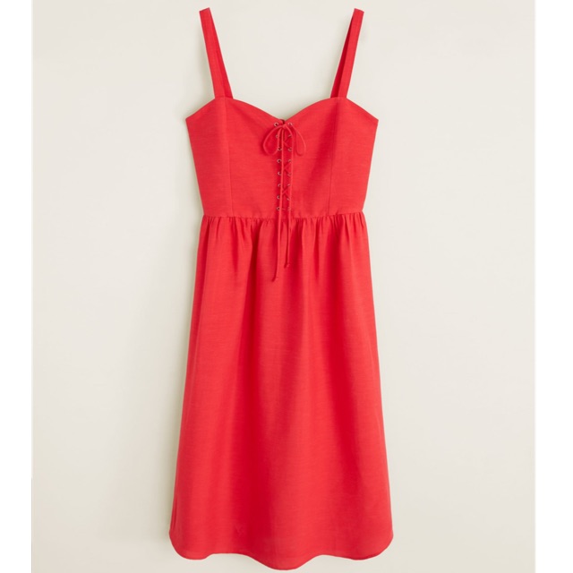 mango red midi dress