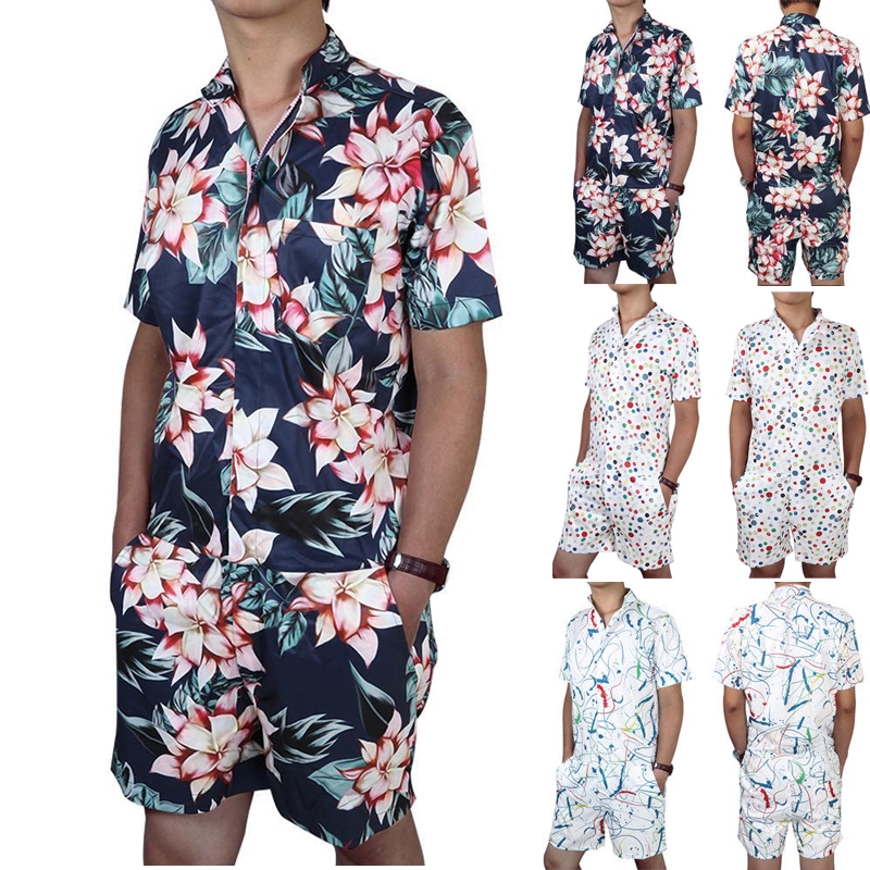 mens floral jumpsuit
