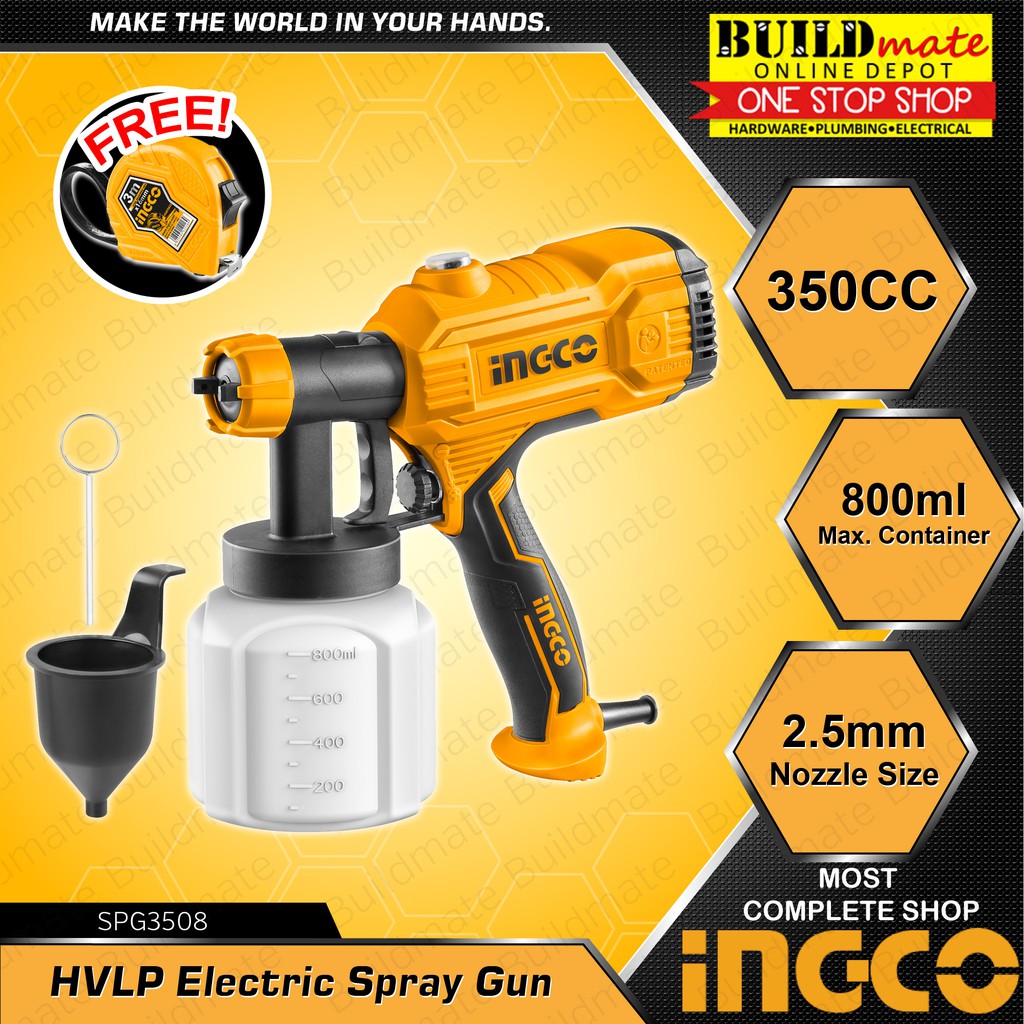 INGCO HVLP Spray Gun Electric 350W SPG3508 Total Power Paint Zoom ...