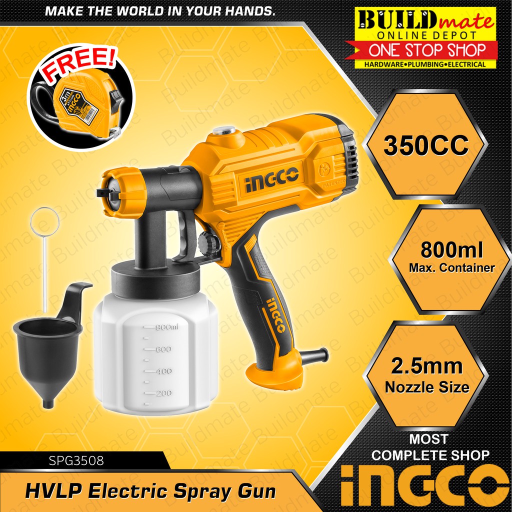 INGCO HVLP Spray Gun Electric 350W SPG3508 Total Power Paint Zoom