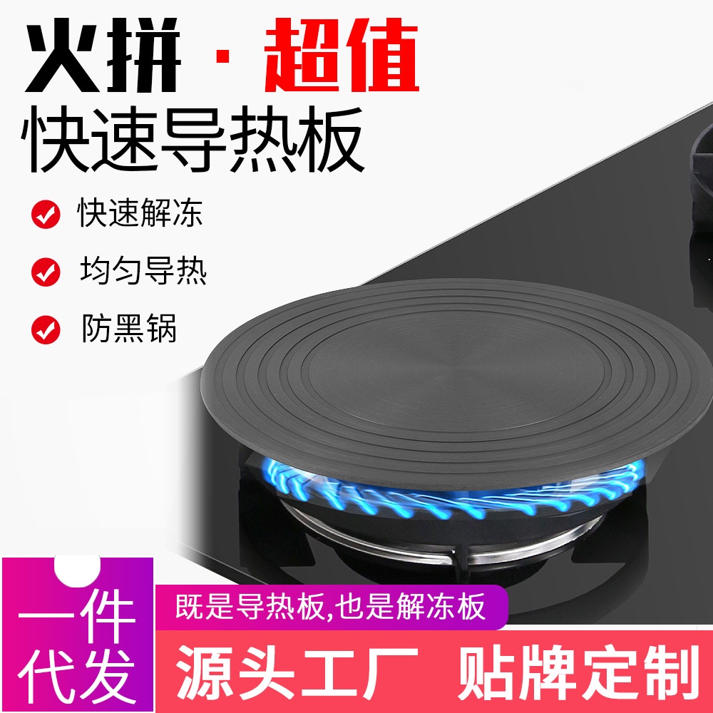 Heat conduction plate for kitchen gas stove, heat conduction plate for