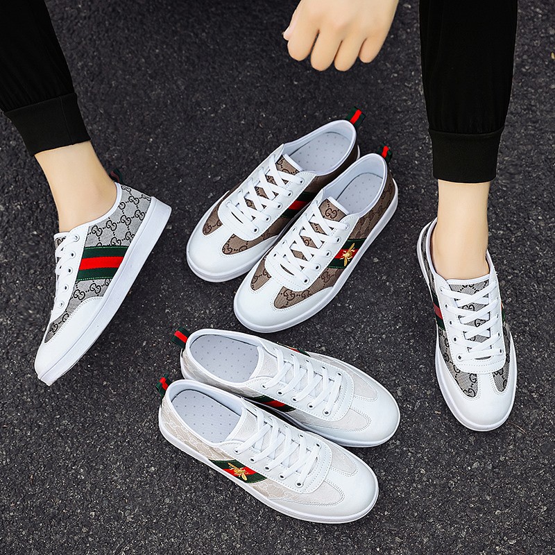 Spot) Gucci Small Bee Shoes Casual White Shoes Sports Tide Shoes Men And  Women Couple Shoes 39-45 | Shopee Philippines