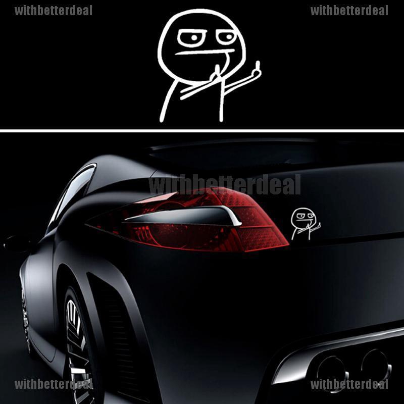 1PC Funny middle finger vinyl decal car sticker DIY reflective auto stickers