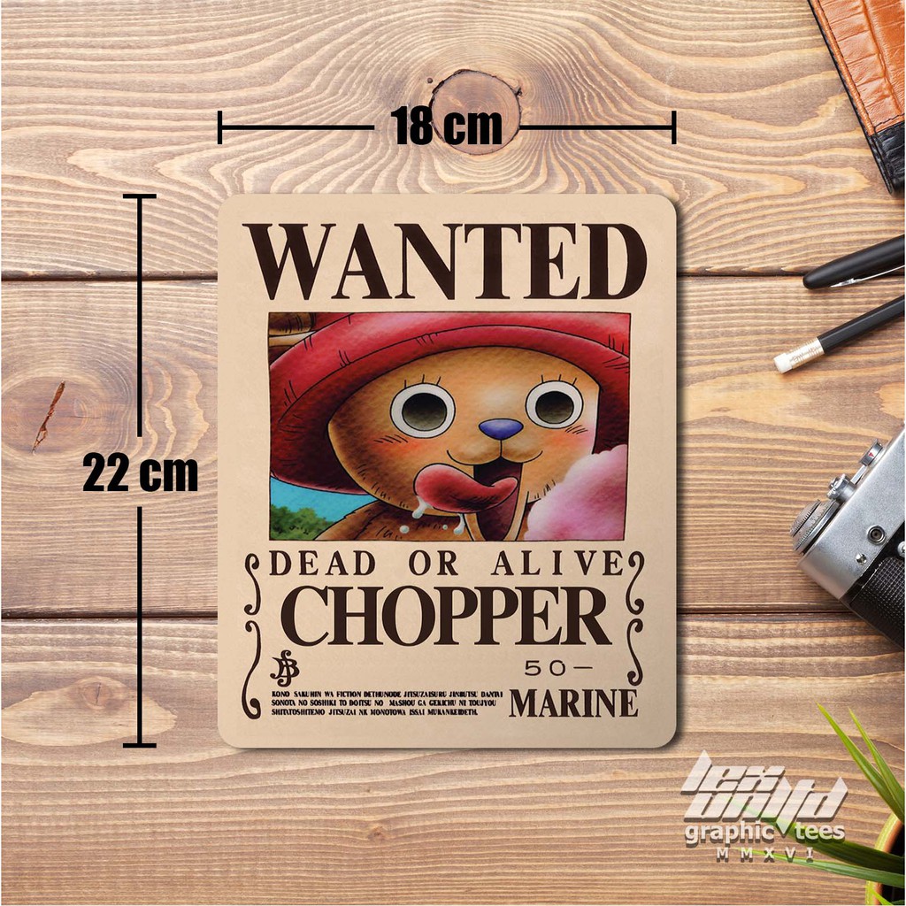 One Piece Custom Mouse Pad Chopper Wanted Poster Shopee Philippines