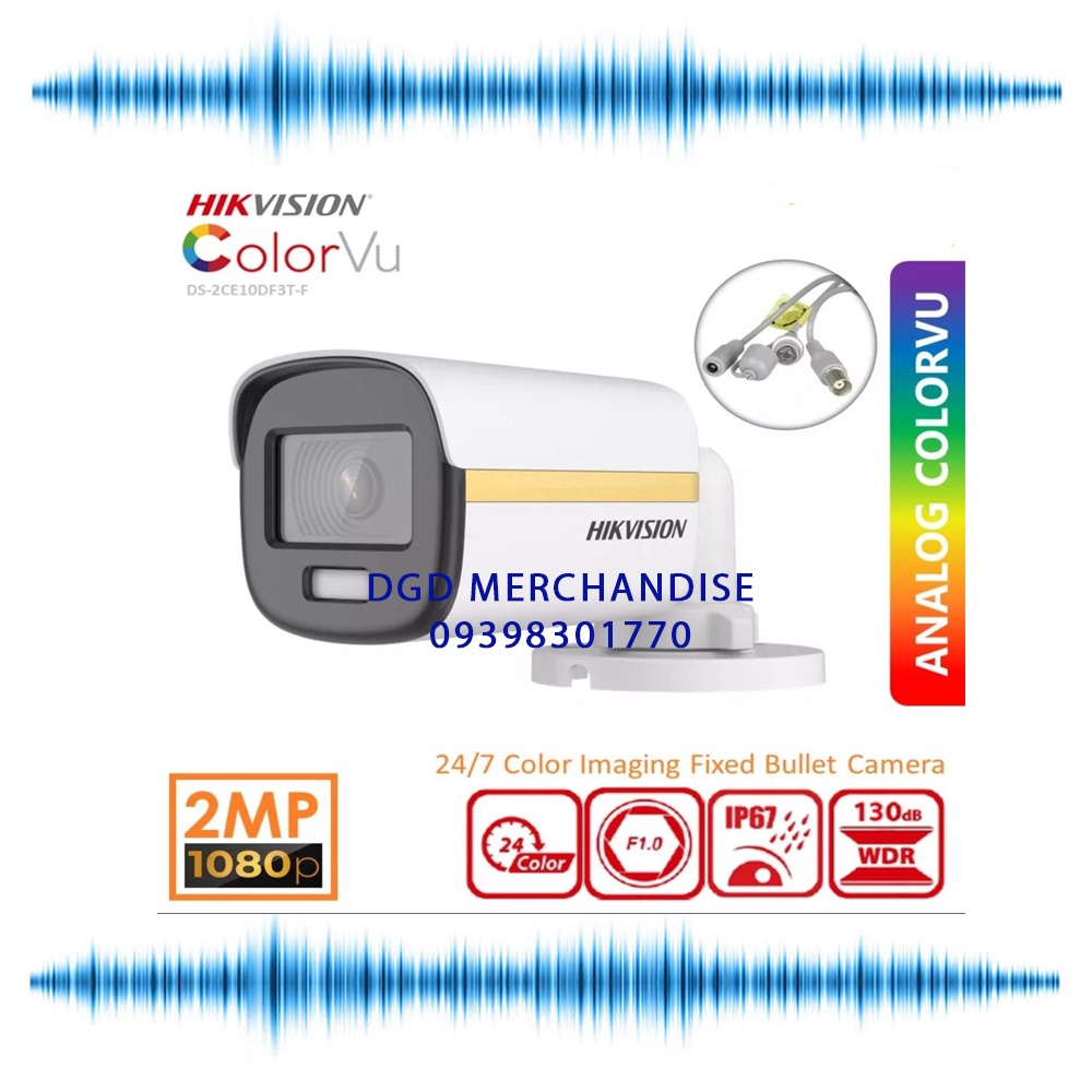 1080P HIKVISION 2MP Colorvu DS2CE10DF3TF 24/7 Colored 2MP Fixed
