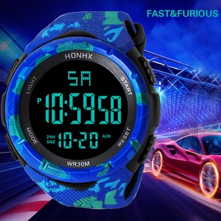 Korean Version electronic fashion cool camouflage Digital electronic sport watch large screen watchs #2