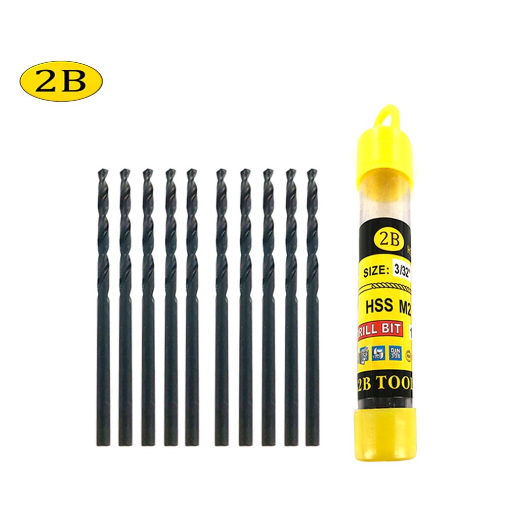 2B 3/32" HSS M2 Drill Bit Heavy Duty High Speed Steel Twist Drill Bits