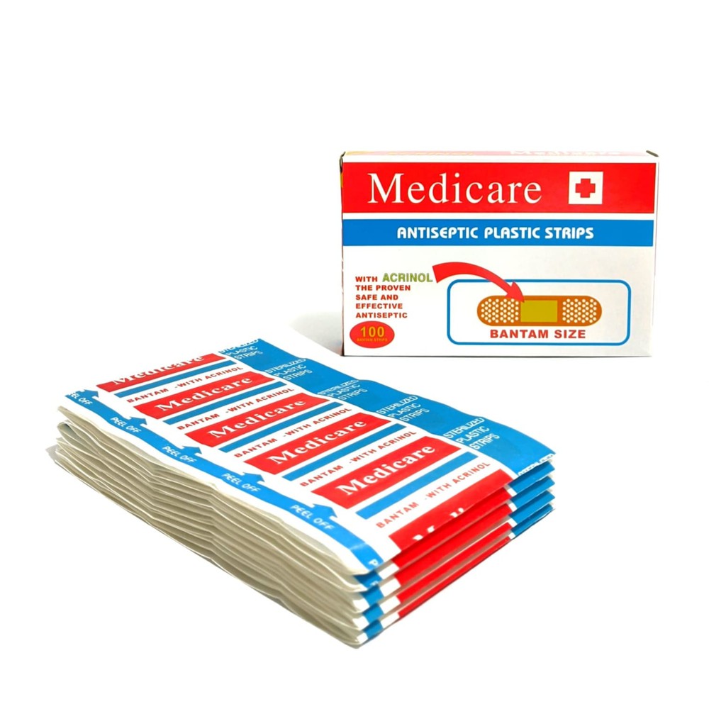 COD (A1608) 100 Pcs Medical Plaster Strips Adhesive Antiseptic Bandage Strips Band Aid First Aid