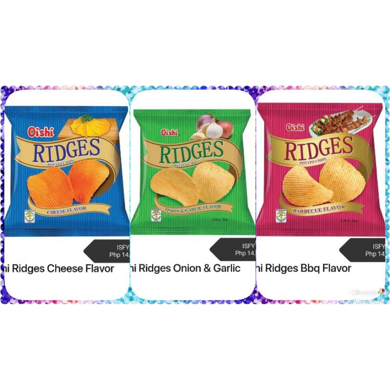 Oishi Ridges Potato Chips Barbecue Flavor Snacks 60g atelieryuwa.ciao.jp