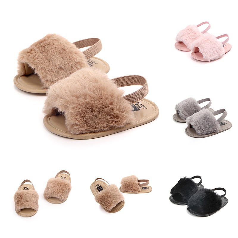 fuzzy baby sandals