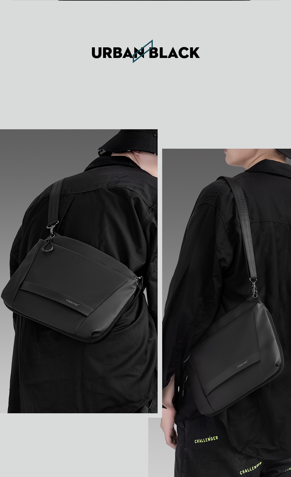 Tigernu Cool Fashion Messenger Bag Expandable Shoulder Bag Waterproof