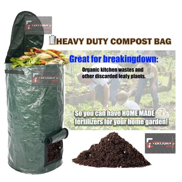 Compost Bag Waste Disposal Composter Bag Garden Waste Bin Garden