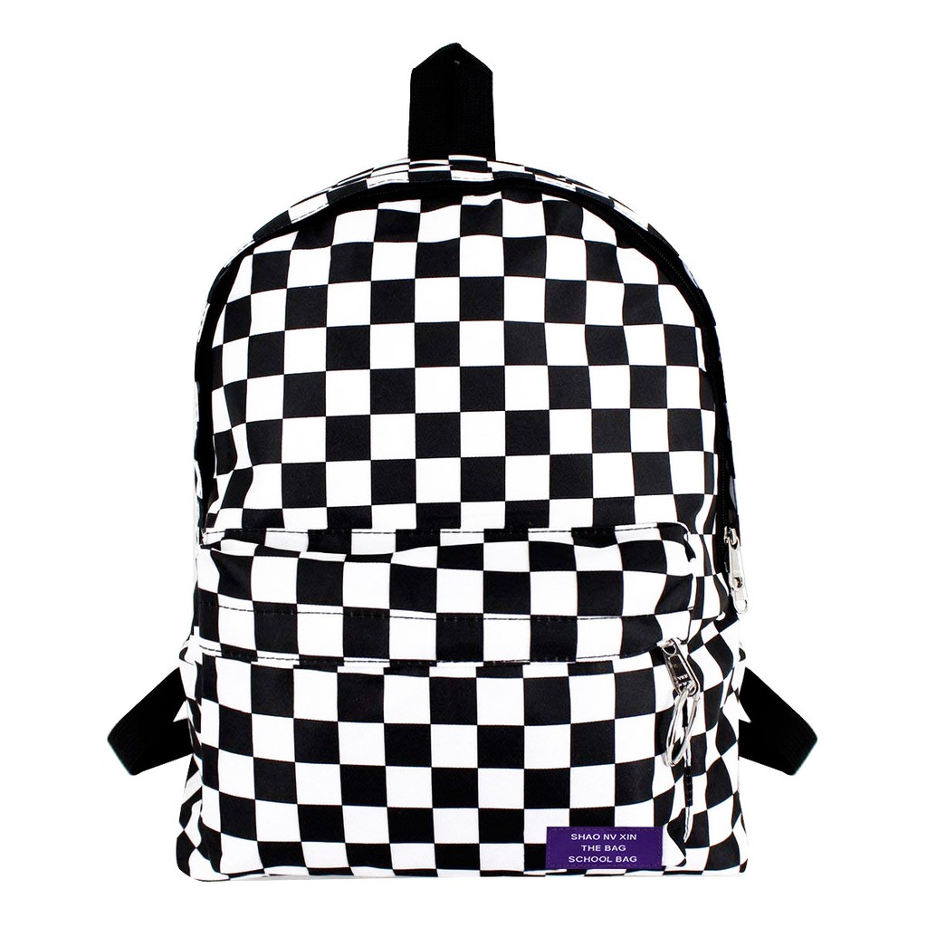 black and white school bag