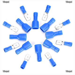 【Angel】100x Female&Male Spade Insulated Connectors Crimp Electrical Wire Terminal Blue #7