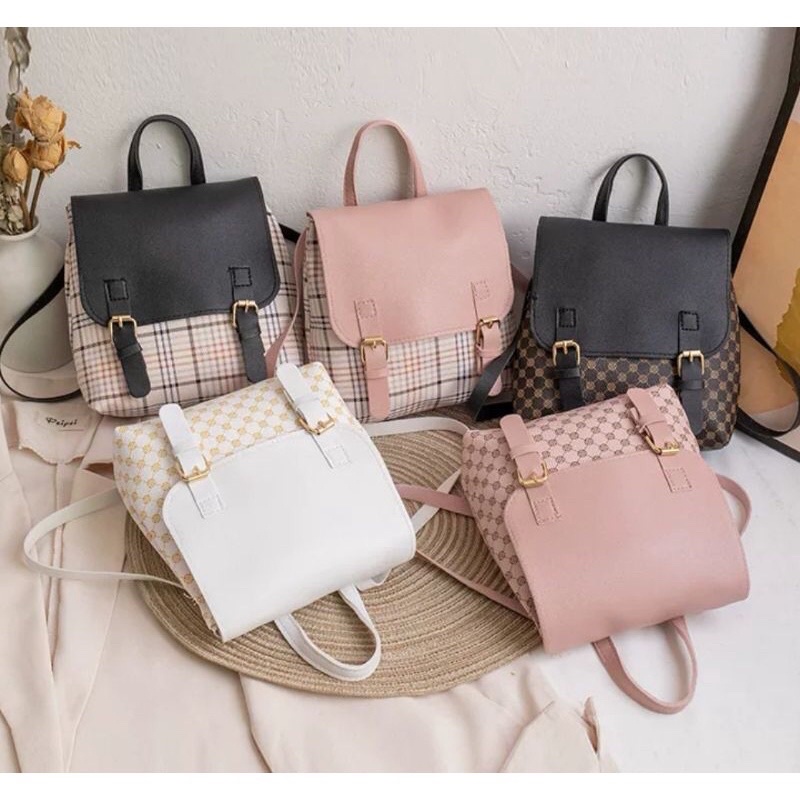 Abeco #6650 fashion trend korean women printed backpack slingbag