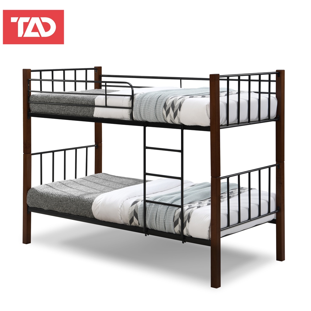 TAD LINSKI Double Deck Bed Frame Only 36x36x75 Single Wooden Post Bed