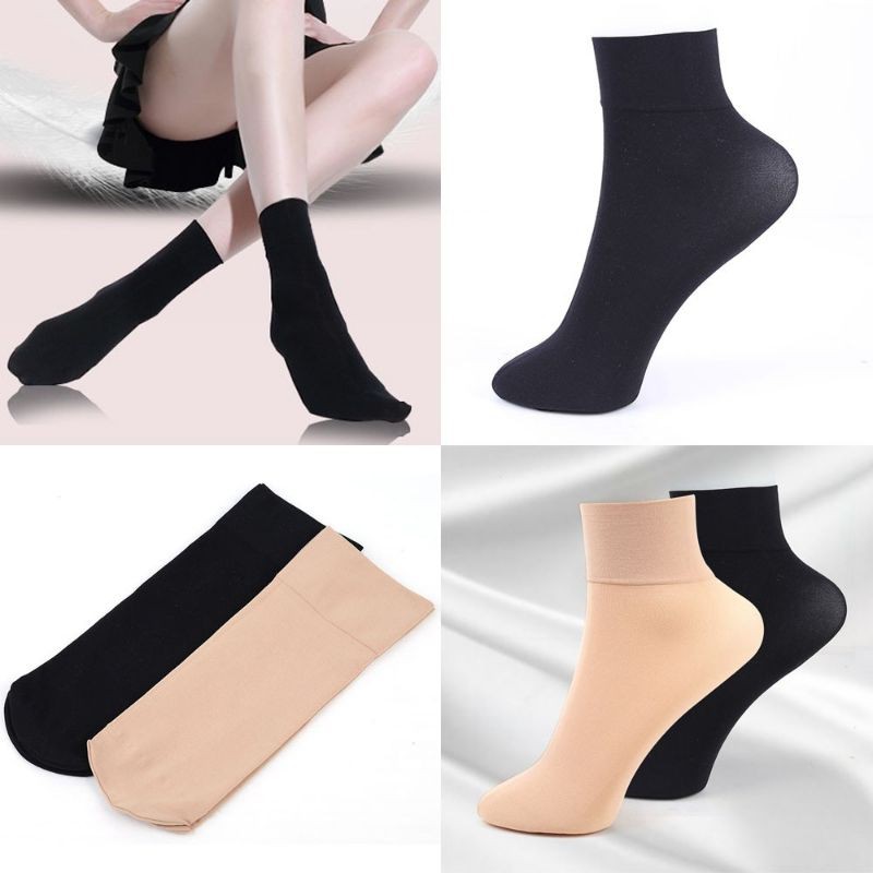 12pairs Ankle stockings black/brown Ladies ultra-thin Socks | Shopee ...