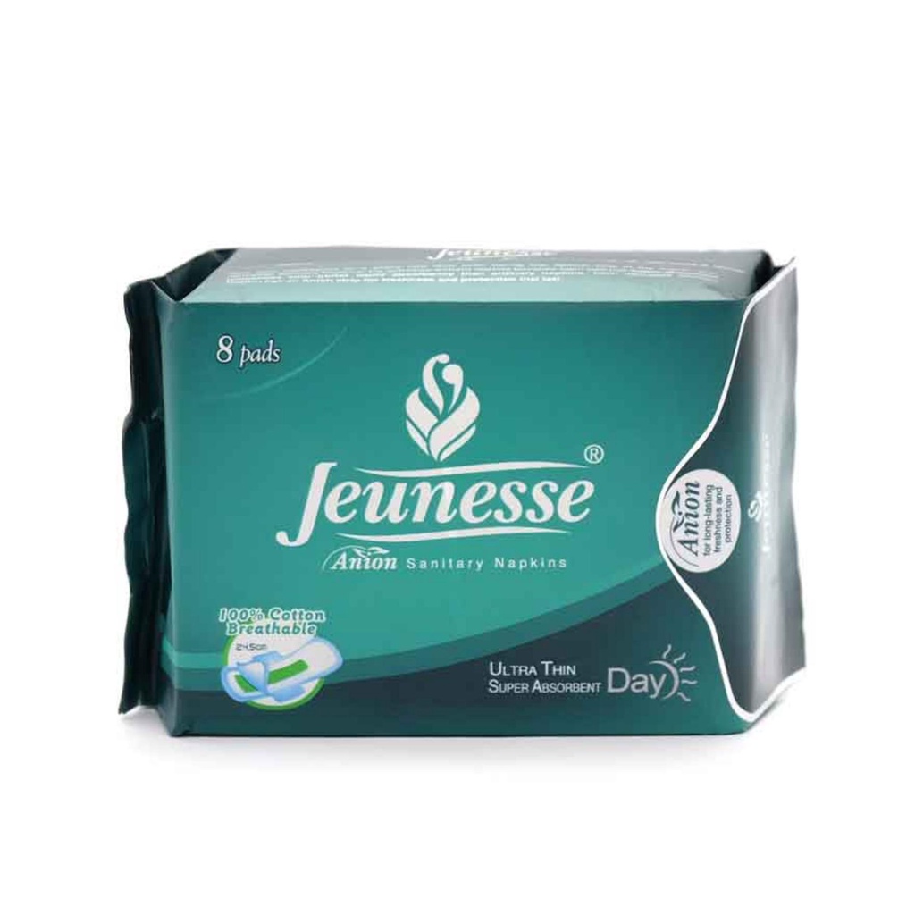 JEUNESSE Anion Sanitary Napkins Ultra Thin Super Absorbent 8 Day Pads