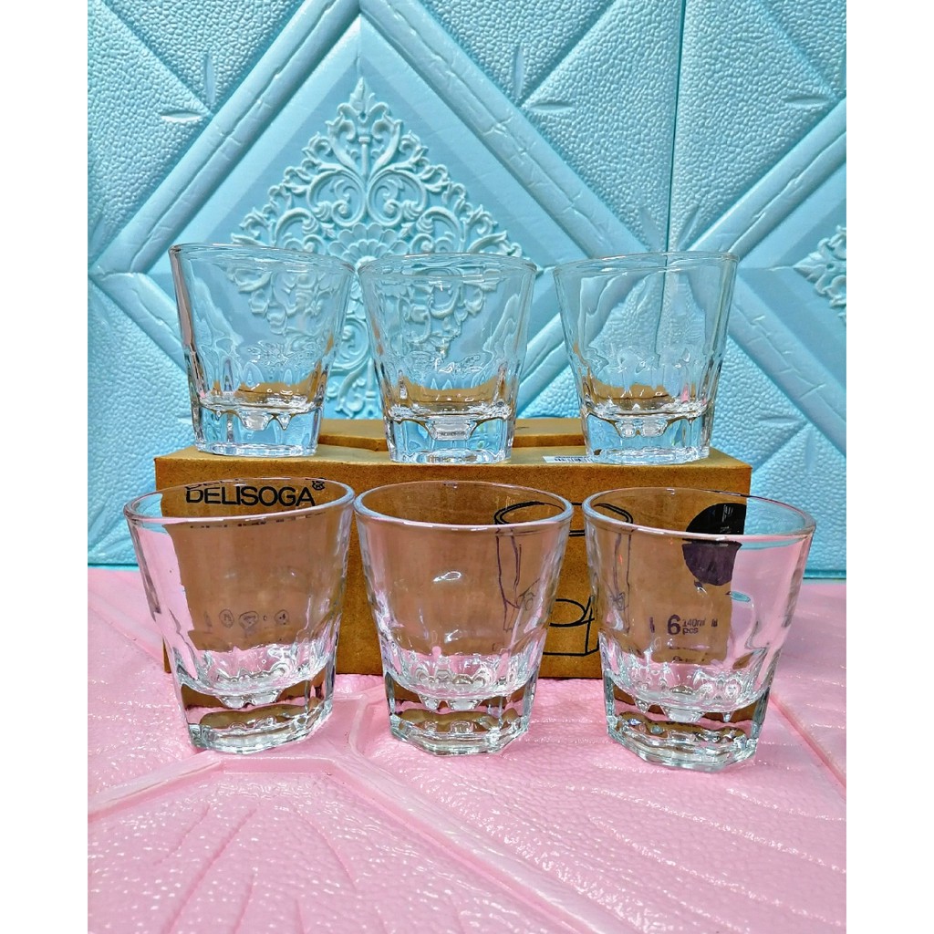 DELISOGA Deli Glassware Drinking Glass Set 6pcs 8cm 140mL Y5107