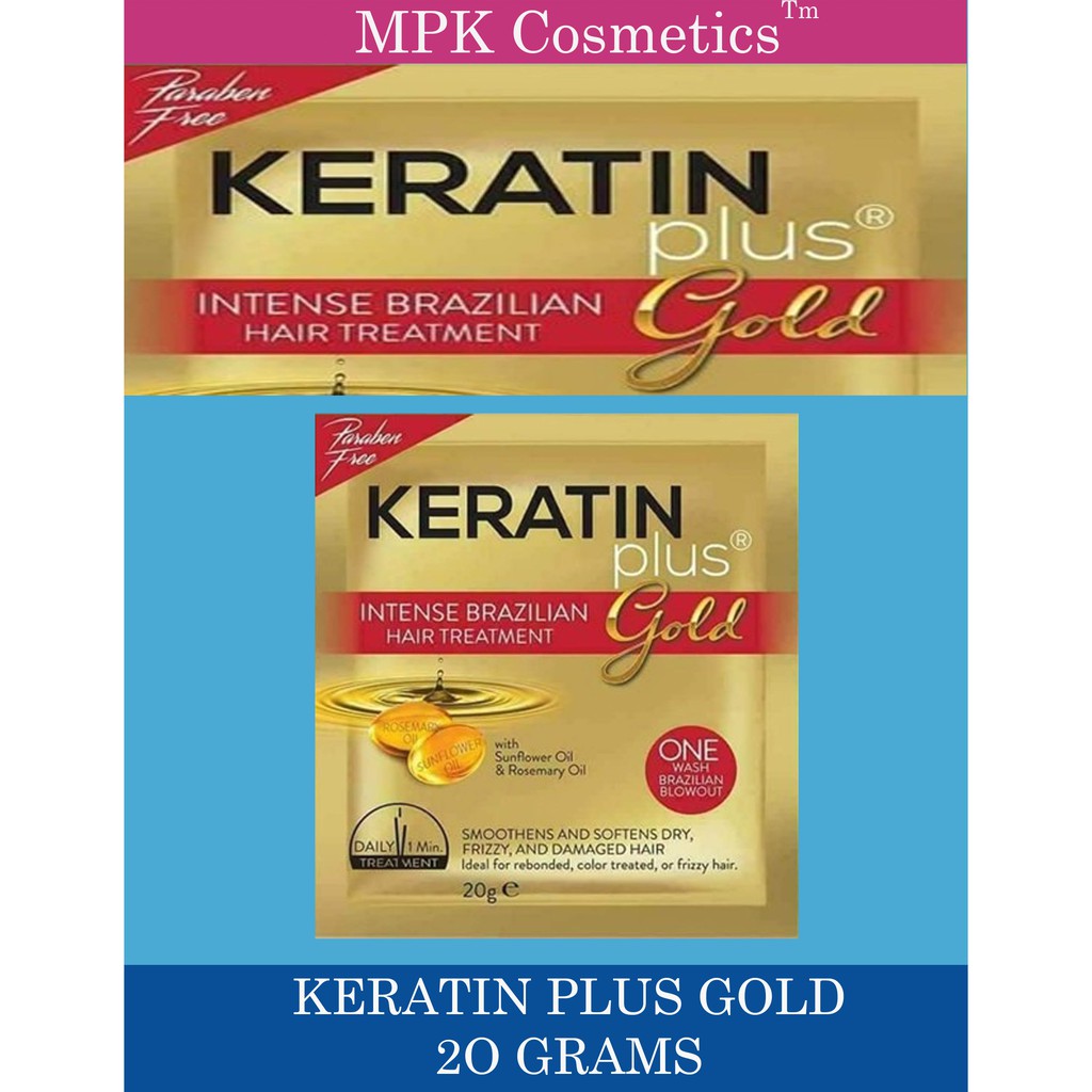 KERATIN plus 1 pc sachet Gold Intense Brazilian Hair Treatment 20g | Shopee  Philippines