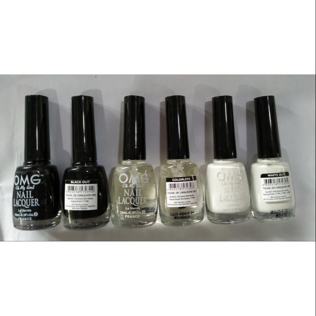 Omg nail polish 10ml colorless or black out or white out OR natural ...