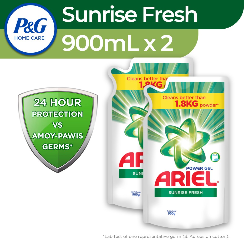 Ariel Liquid Detergent Power Gel Sunrise Fresh Refill (900mL) Set of 2 Shopee Philippines