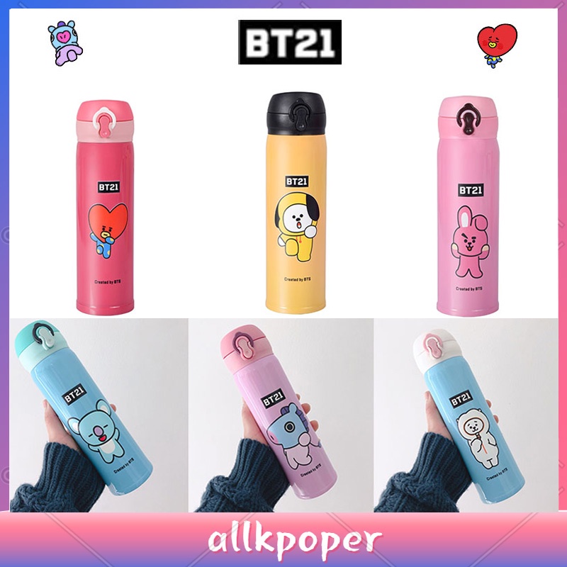 BTS Thermos Cup Bt21 Cute Cartoon Water Cup TATA Portable Water Cup |  Shopee Philippines