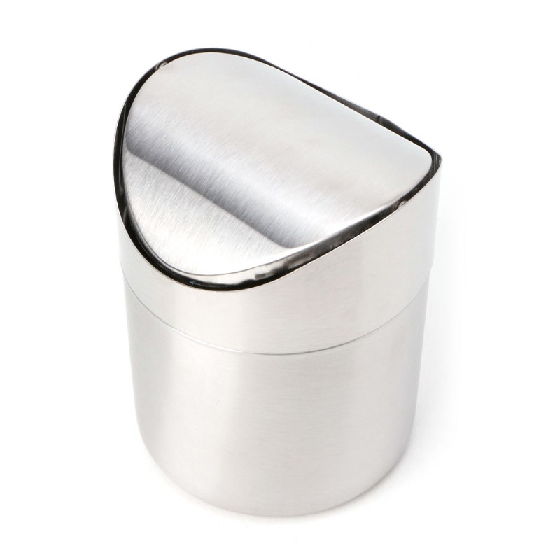 Stainless Steel Desk Trash Bin Countertop Waste Can With