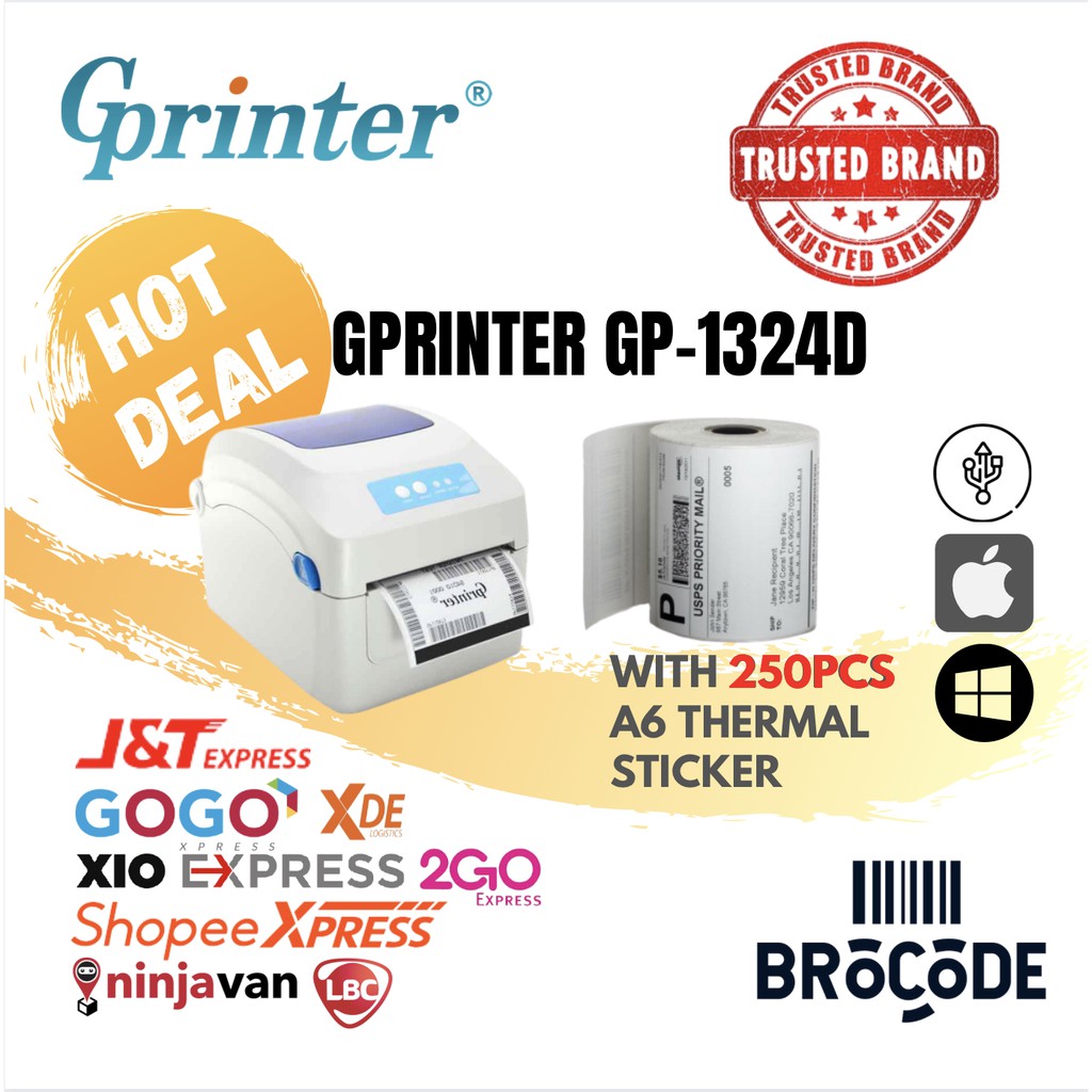 Как подключить термопринтер gprinter gp 1324d