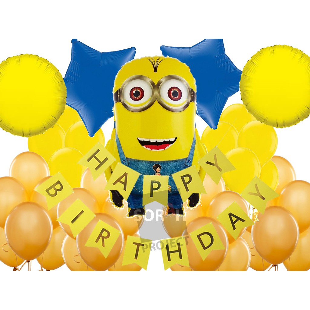 Minion Balloon Birthday Theme Decoration Set Package | Shopee Philippines