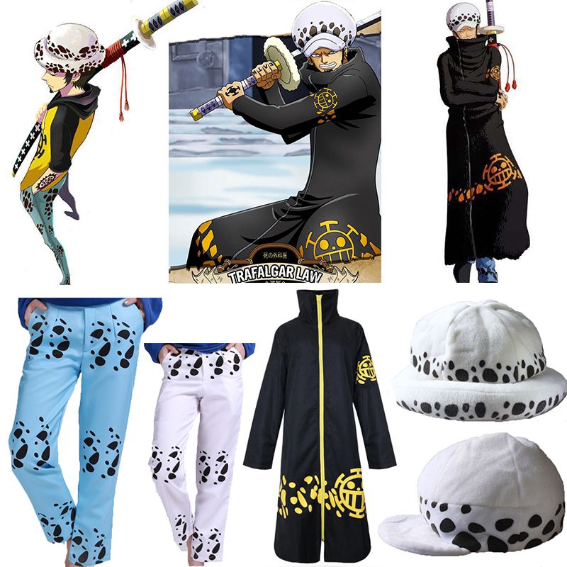 Cosplay Japan Anime One Piece Trafalgar Law Cloak Pants Hat Halloween Party Cosplay Costume Shopee Philippines