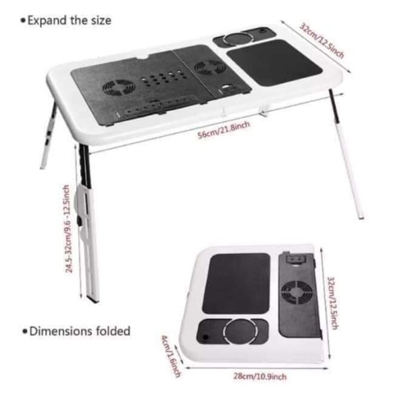 E table Adjustable Laptop Stand Foldable Bed Laptop table Tray with