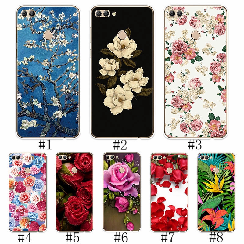 Huawei Y5 Y6 Y7 Prime 2017 Y9 2018 Silicone Phone Case Cover Beautiful Flowers Soft Tpu Casing Shopee Philippines