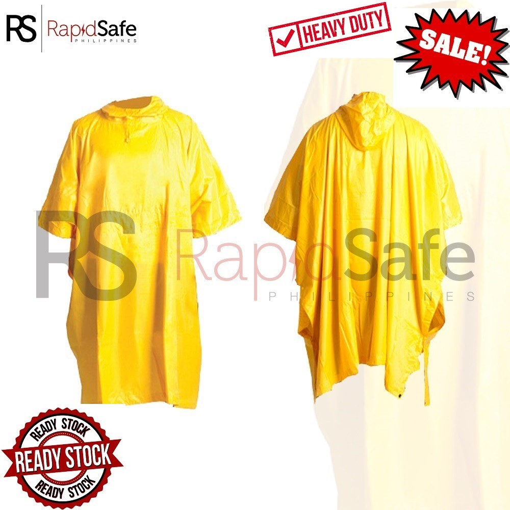 Heavy Duty Makapal Raincoat Poncho Type Yellow Shopee Philippines