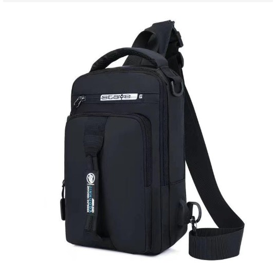 BHK USB Charging Chest Bag Men Anti-theft Sling Shoulder Bag Waterproof Messenger Bag