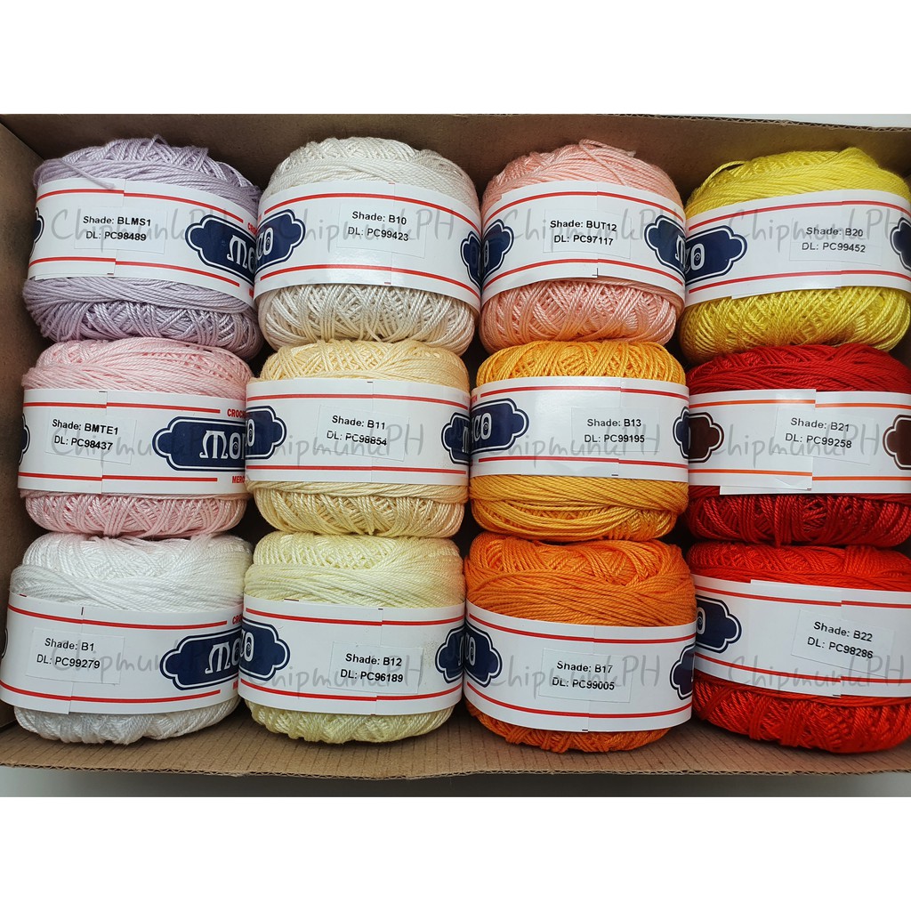 Monaco Mercerized Crochet Cotton 3 Ply Solid Colors Set A Shopee Philippines