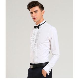 【SALE】Men'S French Tuxedo Long Sleeve Solid Turn-Down Collar Formal Male Shirts（3-Colors） #7