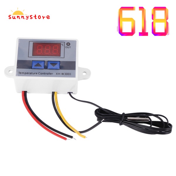 220V Digital LED Temperature Controller 10A Thermos Control with Switch Probe 