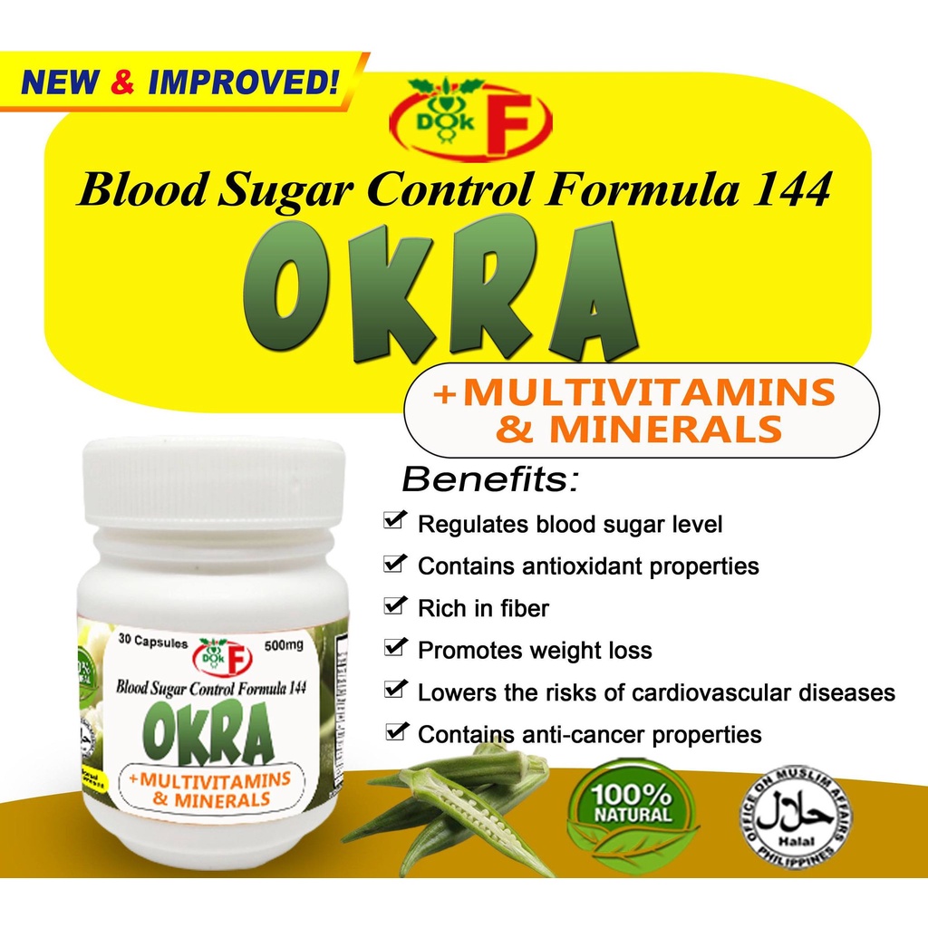 BLOOD SUGAR CONTROL FORMULA 144 OKRA CAPSULES cX45 Shopee Philippines